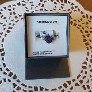 Blue Sapphire Heart Ring